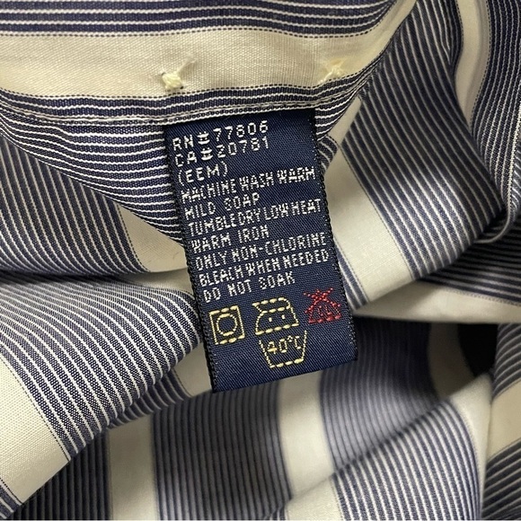 NEW Vintage Tommy Hilfiger Vertical Striped Button Down Men's Shirt Cotton Sz L - Picture 6 of 10